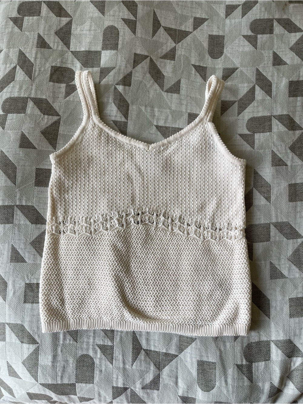 Old Navy Cream Knit Cami with Crochet Detail